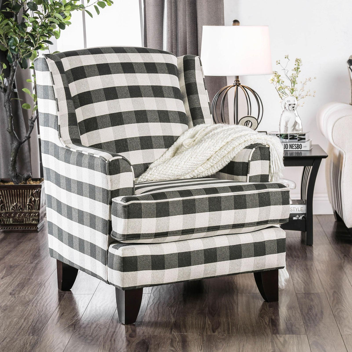  Furniture of America Patricia Stationary Fabric Accent Chair SM8171-CH-ST IMAGE 1