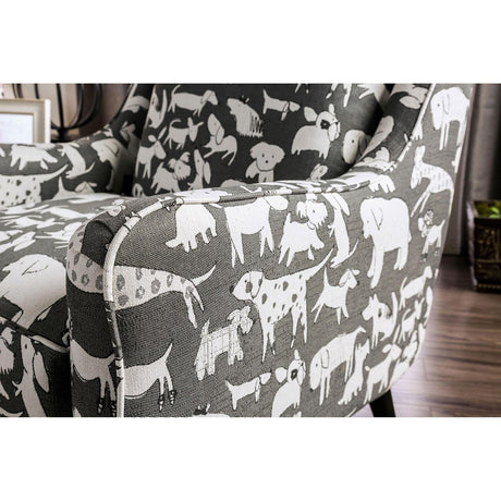  Furniture of America Patricia Stationary Fabric Accent Chair SM8171-CH-DG IMAGE 2