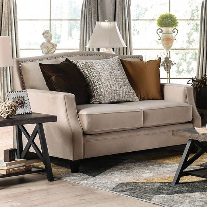  Furniture of America Camilla Stationary Fabric Loveseat SM2681-LV IMAGE 1