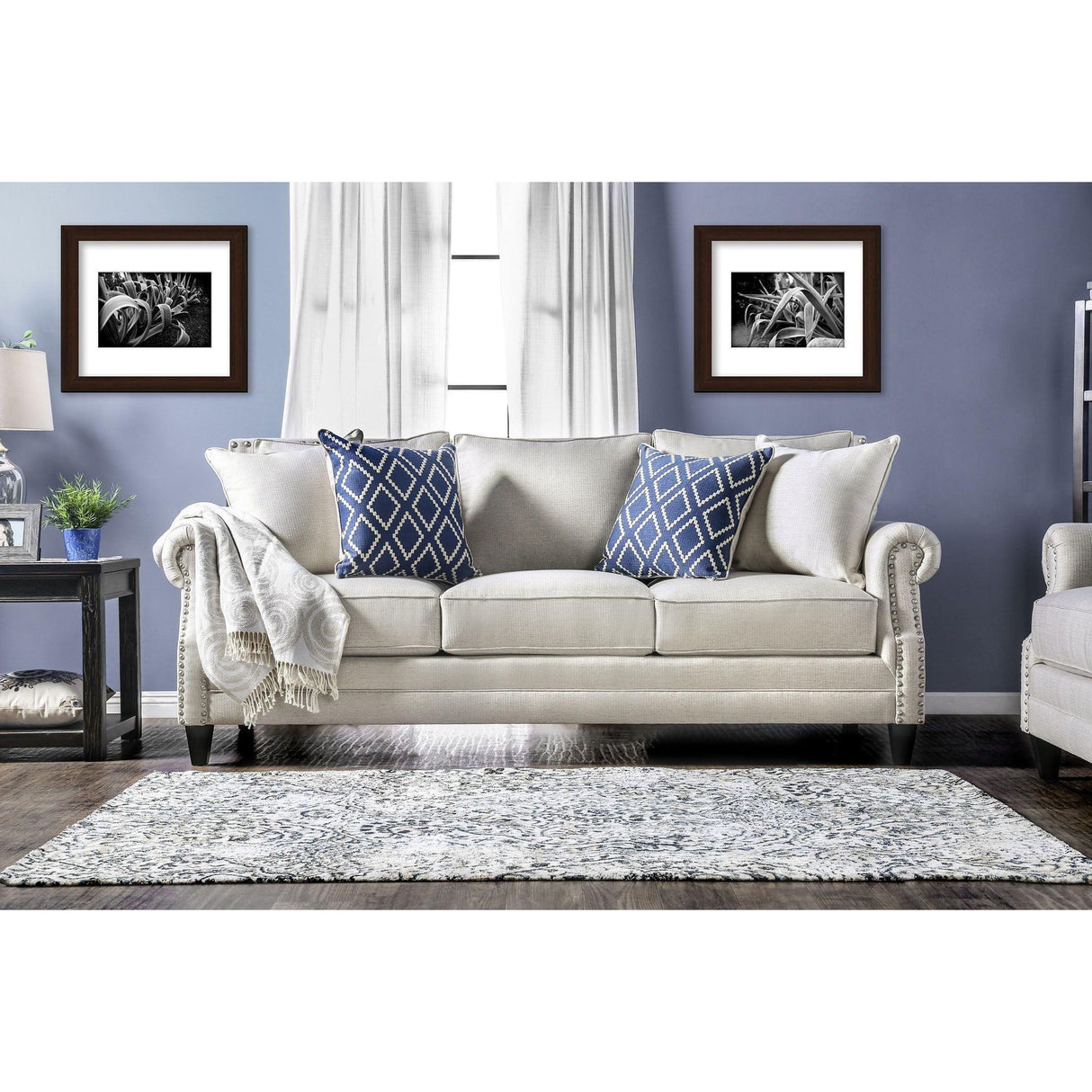  Furniture of America Giovanni Stationary Fabric Sofa SM2672-SF IMAGE 1
