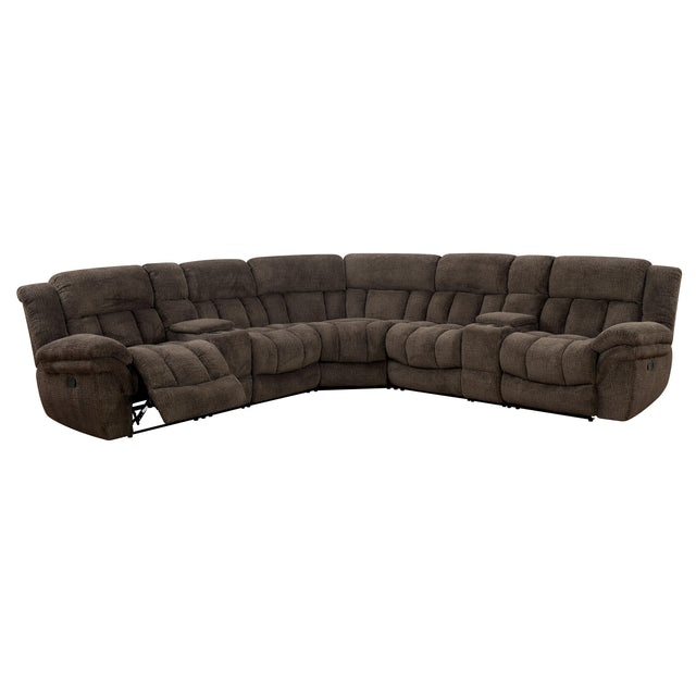  Furniture of America Irene Reclining Fabric 7 pc Sectional CM6585BR-SECT IMAGE 1