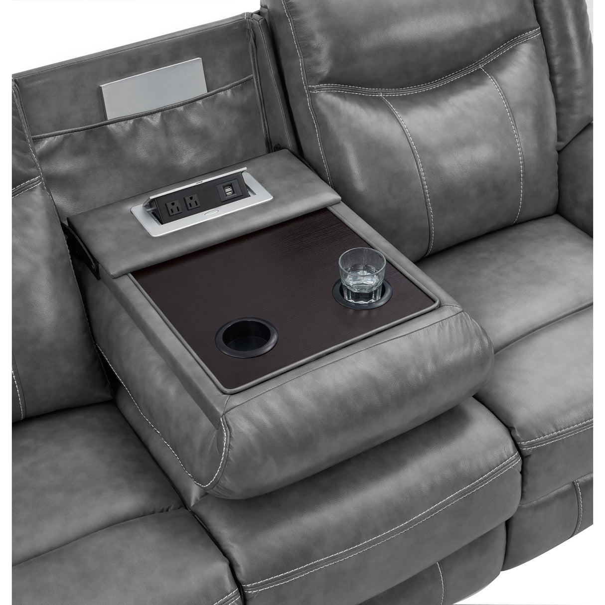  Coaster Furniture Conrad 650354 Upholstered Padded Arm Motion Sofa - Grey IMAGE 11
