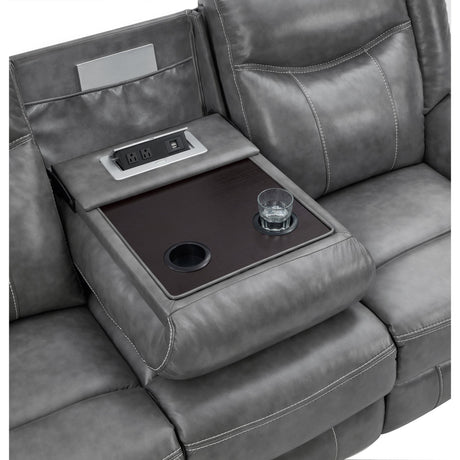  Coaster Furniture Conrad 650354 Upholstered Padded Arm Motion Sofa - Grey IMAGE 11