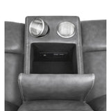  Coaster Furniture Conrad 650355 Upholstered Padded Arm Glider Loveseat - Grey IMAGE 11