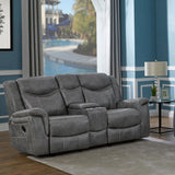  Coaster Furniture Conrad 650355 Upholstered Padded Arm Glider Loveseat - Grey IMAGE 8