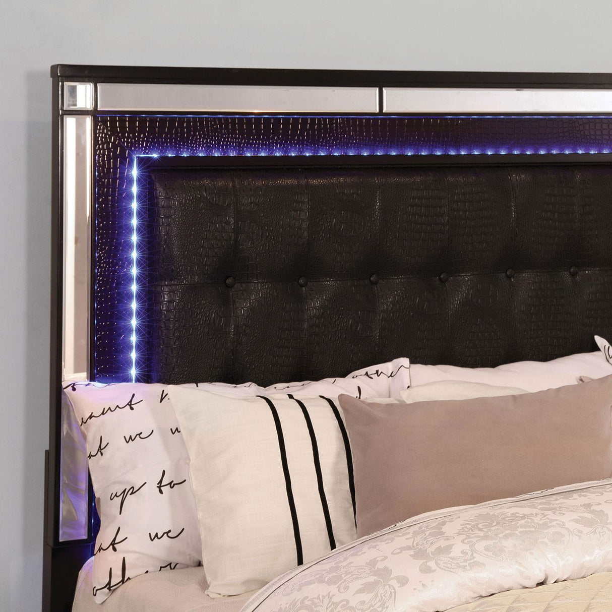  Furniture of America Brachium California King Upholstered Panel Bed CM7977BK-CK-BED IMAGE 4