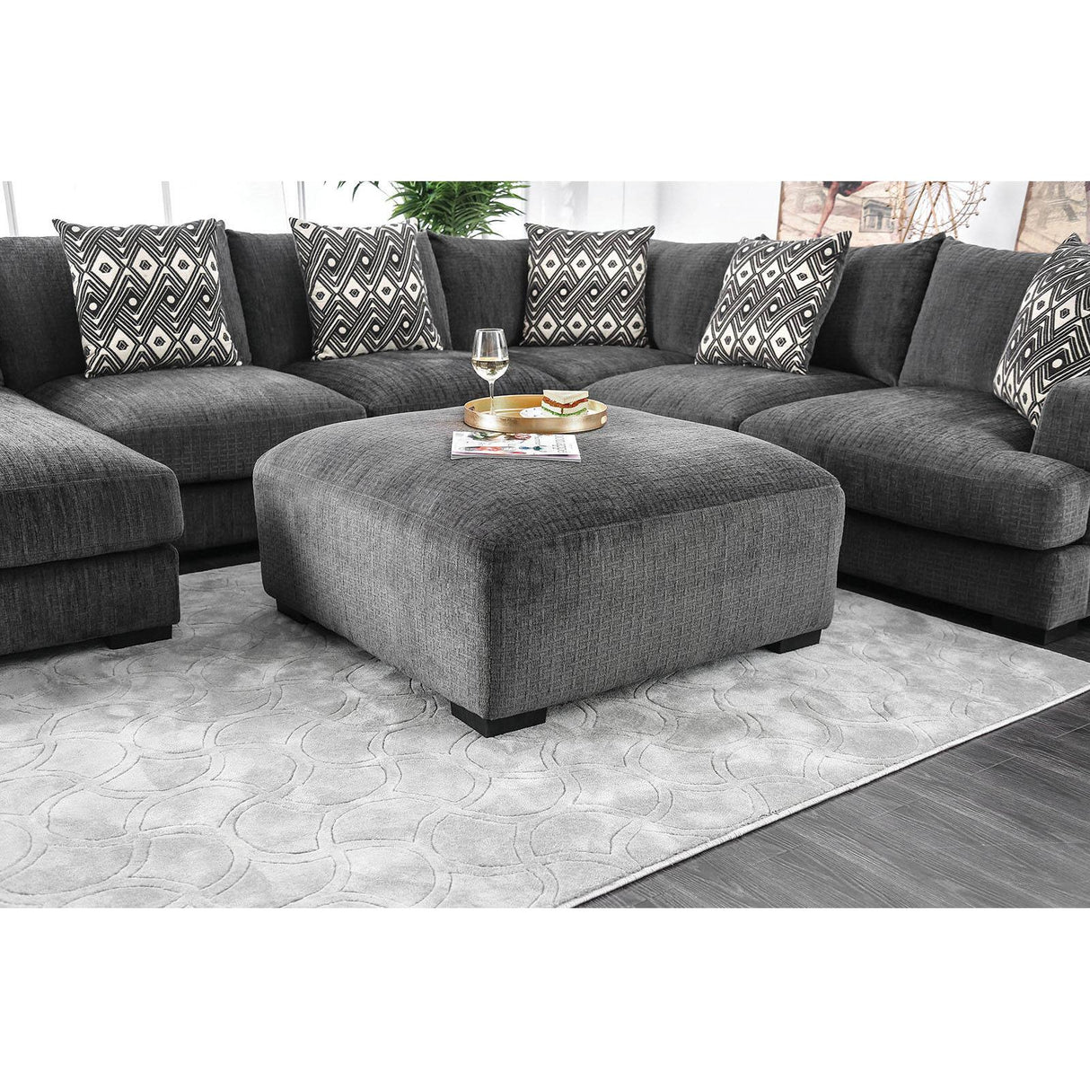 Furniture of America Kaylee Fabric Ottoman CM6587-OT IMAGE 2