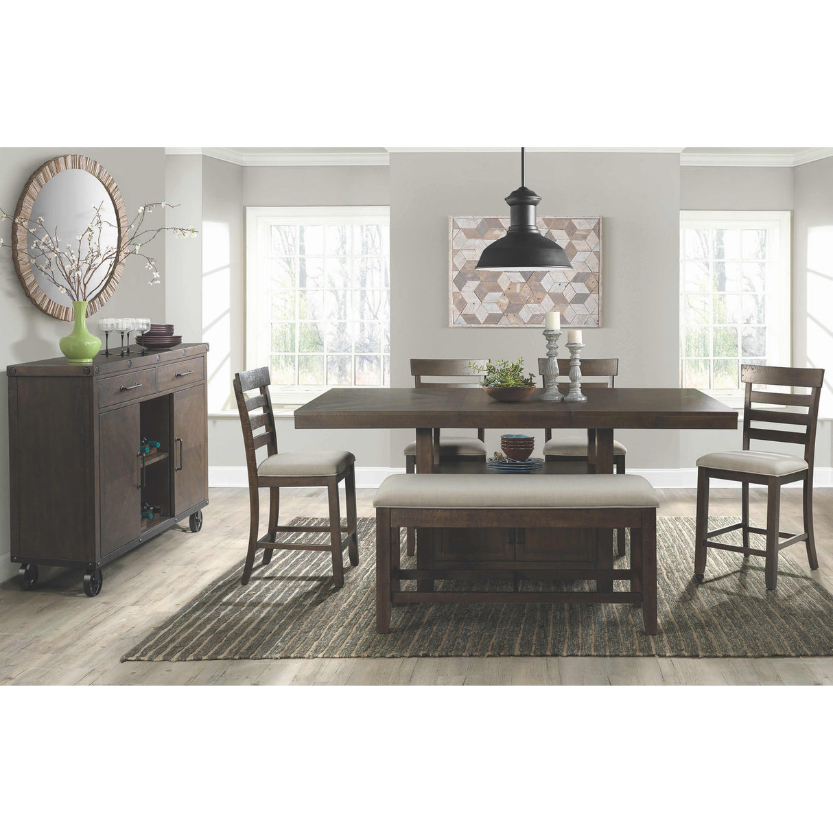  Elements International Colorado Counter Height Dining Table with Pedestal Base DCO100CDTTB IMAGE 2