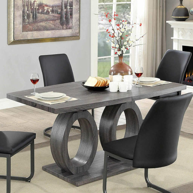  Furniture of America Saskia Dining Table with Pedestal Base CM3918T-TABLE IMAGE 1