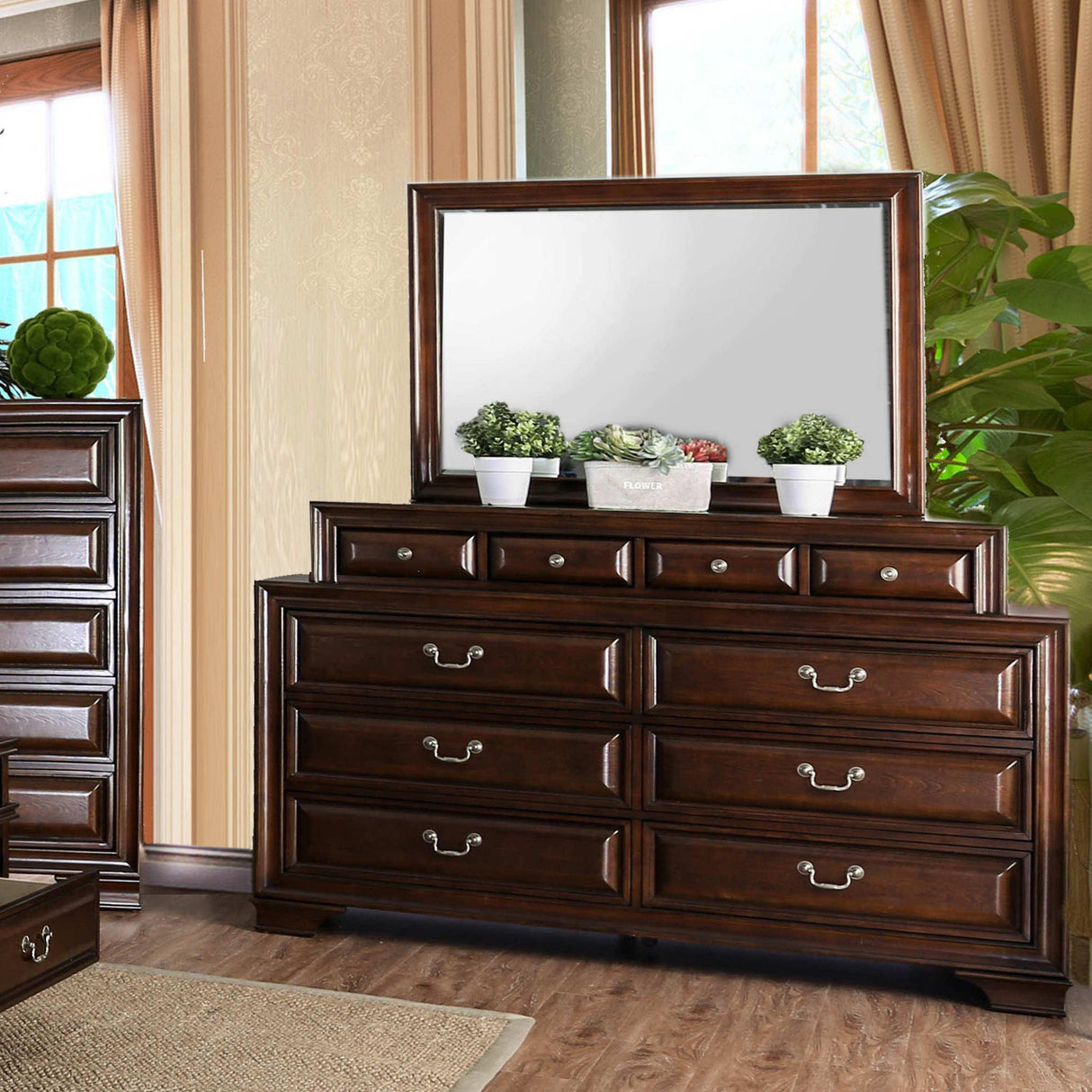  Furniture of America Brandt Dresser Mirror CM7302CH-M IMAGE 2