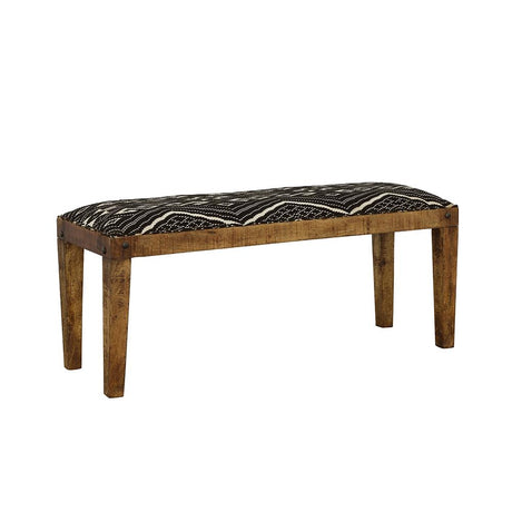  Coaster Furniture Lamont 910177 Fabric Upholstered Accent Bench - Black and Natural IMAGE 1