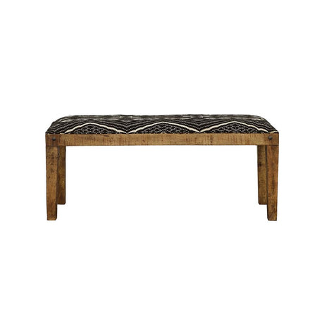  Coaster Furniture Lamont 910177 Fabric Upholstered Accent Bench - Black and Natural IMAGE 2