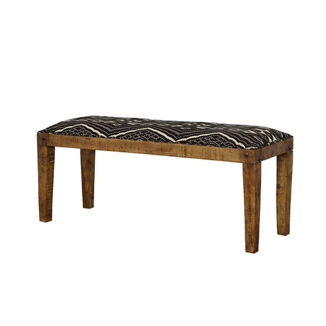  Coaster Furniture Lamont 910177 Fabric Upholstered Accent Bench - Black and Natural IMAGE 3