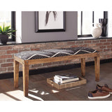  Coaster Furniture Lamont 910177 Fabric Upholstered Accent Bench - Black and Natural IMAGE 5