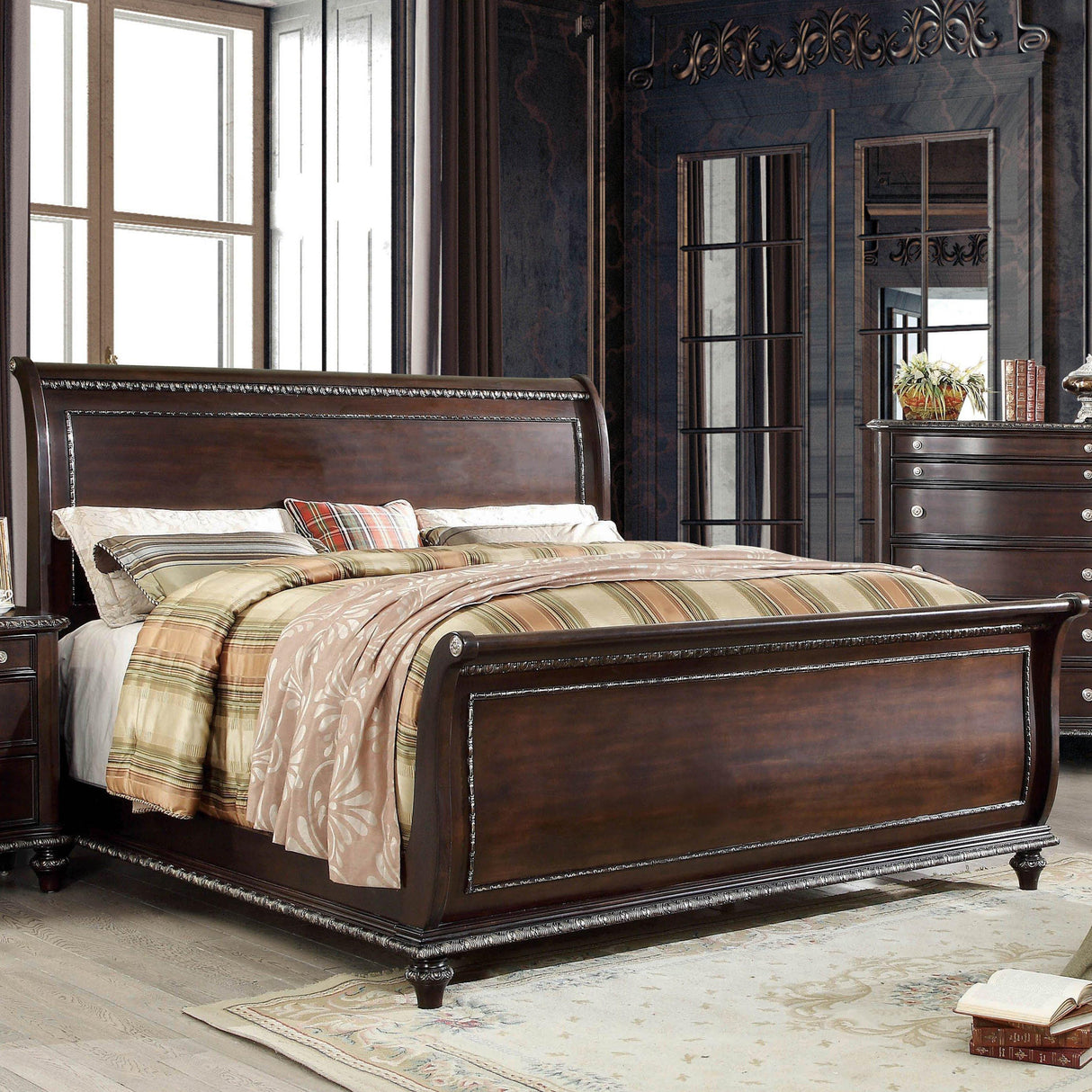  Furniture of America Europa Queen Sleigh Bed CM7389Q-BED IMAGE 1