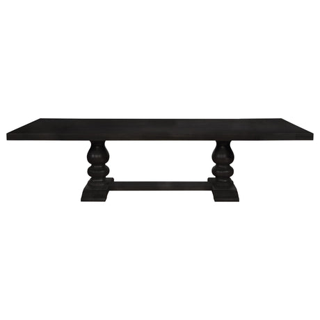  Coaster Furniture Phelps 121231 123-inch Extension Leaf Dining Table - Distressed Noir IMAGE 2