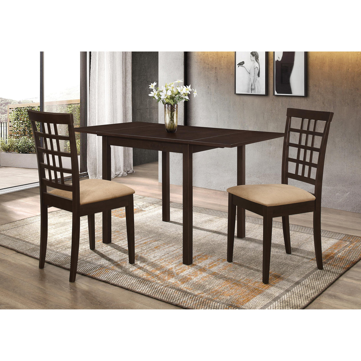 Coaster Furniture Kelso 190821 Rectangular 52-inch Extension Dining Table - Cappuccino IMAGE 7