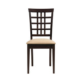  Coaster Furniture Kelso 190822 Lattice Back Dining Side Chair - Cappuccino (Set of 2) IMAGE 2