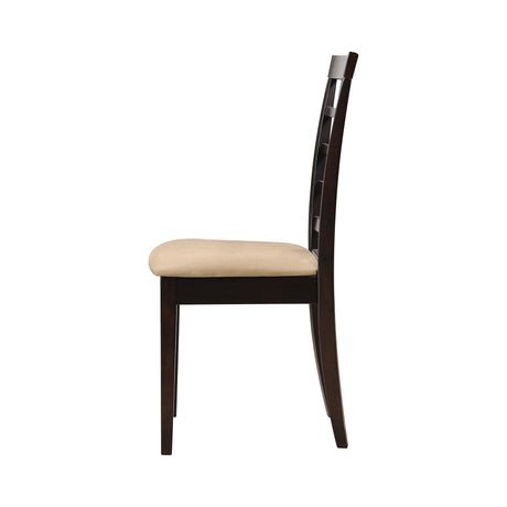  Coaster Furniture Kelso 190822 Lattice Back Dining Side Chair - Cappuccino (Set of 2) IMAGE 3