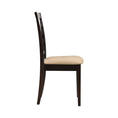  Coaster Furniture Kelso 190822 Lattice Back Dining Side Chair - Cappuccino (Set of 2) IMAGE 4