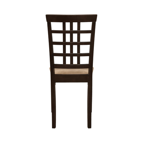  Coaster Furniture Kelso 190822 Lattice Back Dining Side Chair - Cappuccino (Set of 2) IMAGE 6