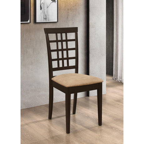  Coaster Furniture Kelso 190822 Lattice Back Dining Side Chair - Cappuccino (Set of 2) IMAGE 8