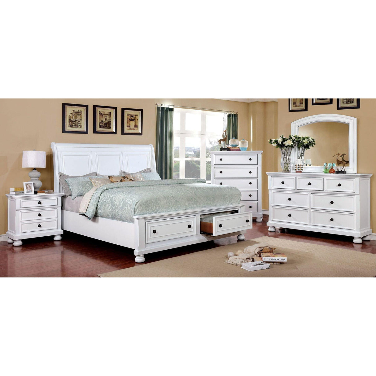  Furniture of America Castor King Platform Bed with Storage CM7590WH-EK-BED IMAGE 5