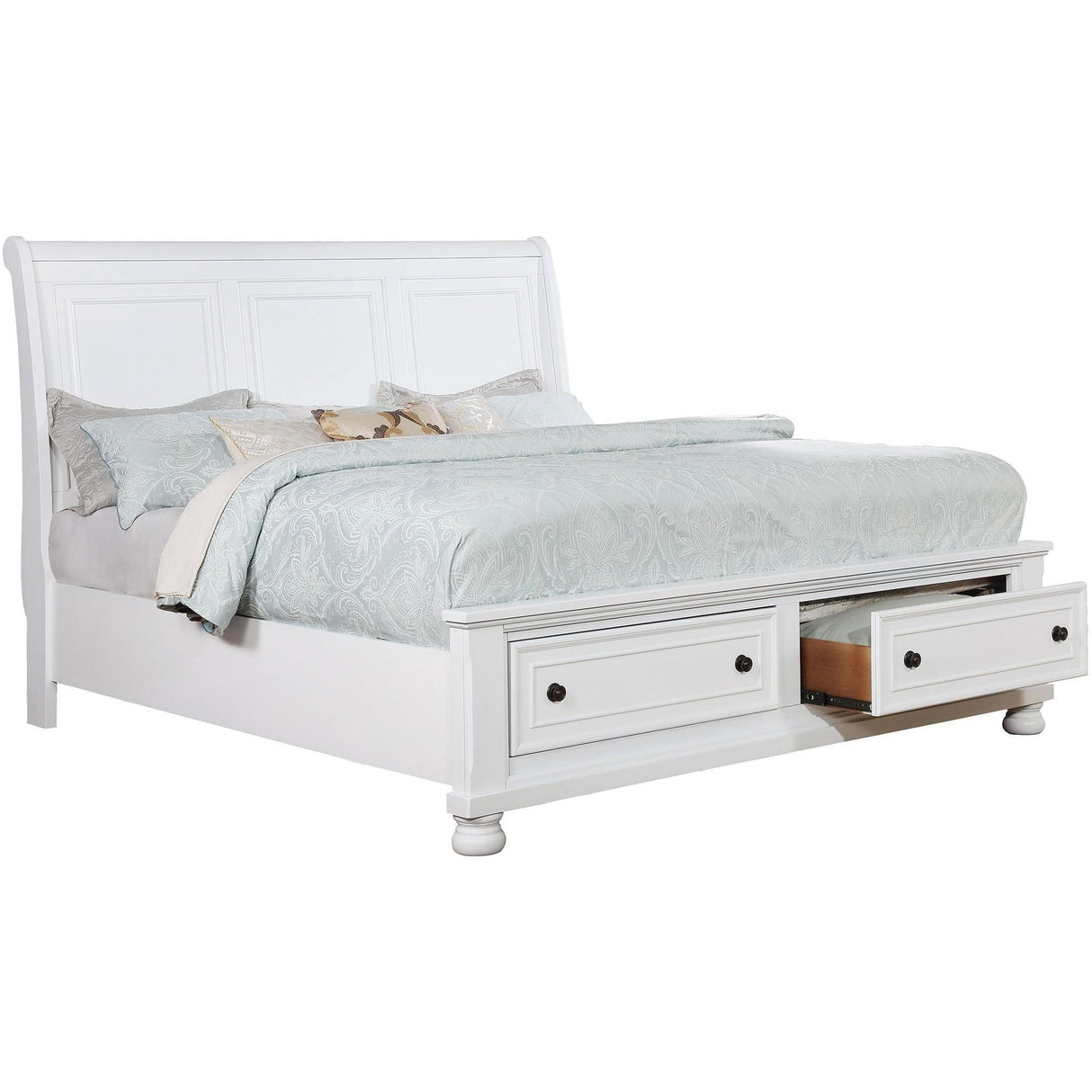  Furniture of America Castor Queen Platform Bed with Storage CM7590WH-Q-BED IMAGE 1