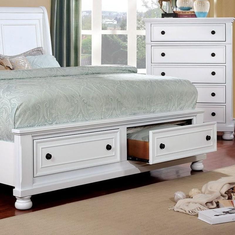  Furniture of America Castor Queen Platform Bed with Storage CM7590WH-Q-BED IMAGE 4