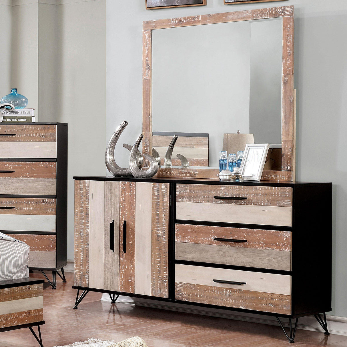  Furniture of America Haddel Dresser Mirror CM7592EX-M IMAGE 3