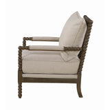  Coaster Furniture Blanchett 905362 Upholstered Bobbin Accent Chair - Beige and Natural IMAGE 3