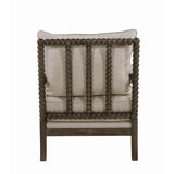  Coaster Furniture Blanchett 905362 Upholstered Bobbin Accent Chair - Beige and Natural IMAGE 4
