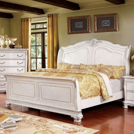  Furniture of America Isidora Queen Sleigh Bed CM7799WH-Q-BED IMAGE 2