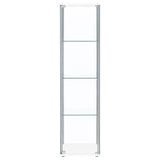  Coaster Furniture Bellatrix 951072 4-shelf Clear Glass Curio Cabinet - White IMAGE 2