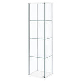  Coaster Furniture Bellatrix 951072 4-shelf Clear Glass Curio Cabinet - White IMAGE 3