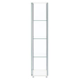  Coaster Furniture Bellatrix 951072 4-shelf Clear Glass Curio Cabinet - White IMAGE 4