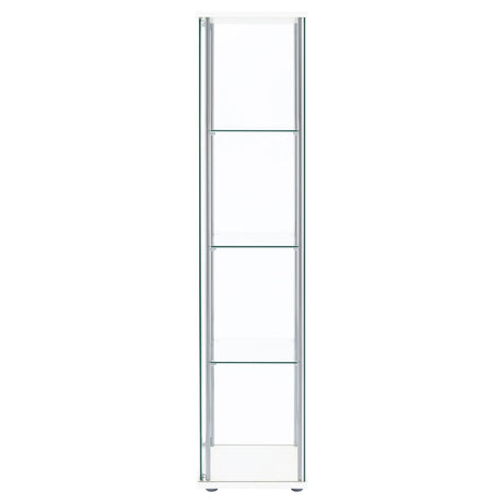  Coaster Furniture Bellatrix 951072 4-shelf Clear Glass Curio Cabinet - White IMAGE 4