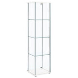  Coaster Furniture Bellatrix 951072 4-shelf Clear Glass Curio Cabinet - White IMAGE 5