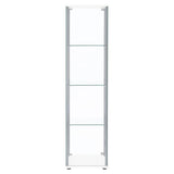  Coaster Furniture Bellatrix 951072 4-shelf Clear Glass Curio Cabinet - White IMAGE 6