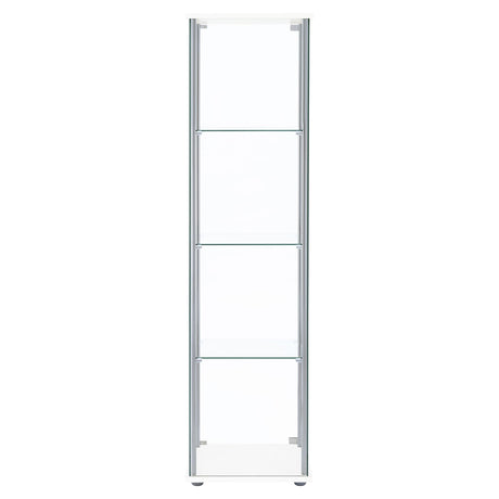  Coaster Furniture Bellatrix 951072 4-shelf Clear Glass Curio Cabinet - White IMAGE 6