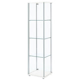  Coaster Furniture Bellatrix 951072 4-shelf Clear Glass Curio Cabinet - White IMAGE 7