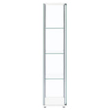  Coaster Furniture Bellatrix 951072 4-shelf Clear Glass Curio Cabinet - White IMAGE 8
