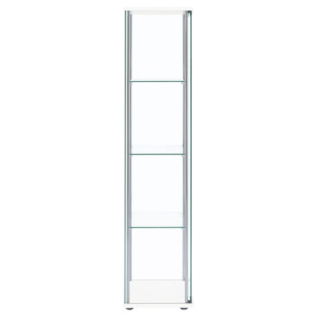  Coaster Furniture Bellatrix 951072 4-shelf Clear Glass Curio Cabinet - White IMAGE 8