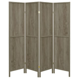  Coaster Furniture Deepika 961415 4-Panel Room Divider Folding Screen - Grey Driftwood IMAGE 3