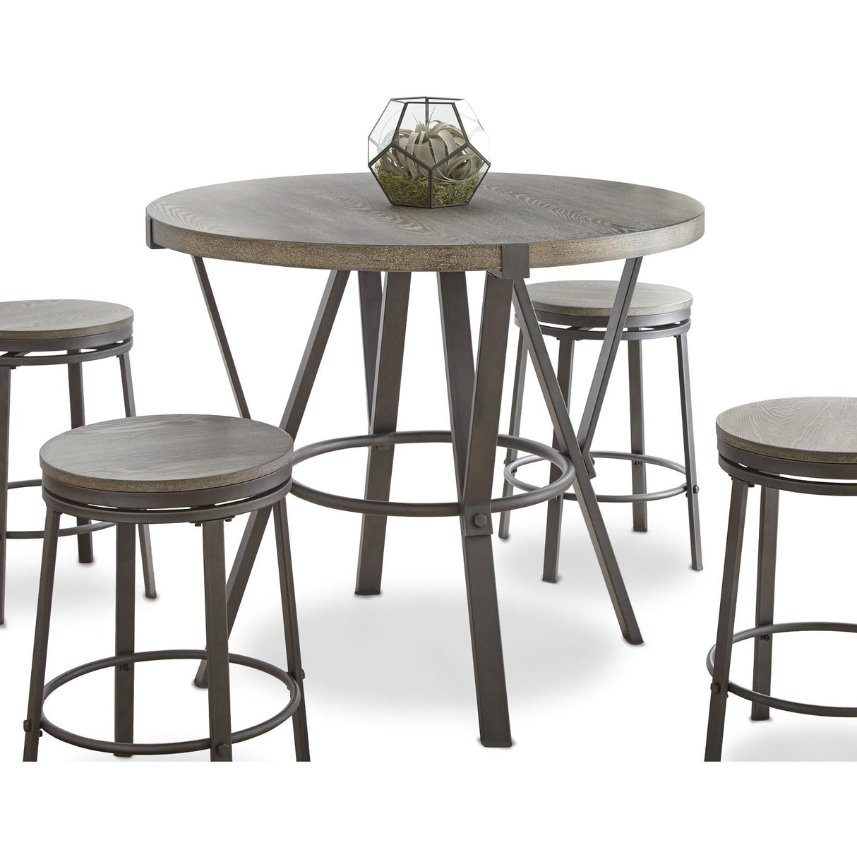  Steve Silver Furniture Round Portland Counter Height Dining Table with Pedestal Base OR420PT IMAGE 3