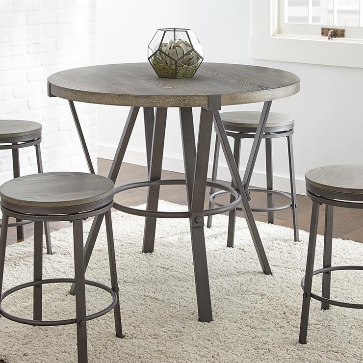  Steve Silver Furniture Round Portland Counter Height Dining Table with Pedestal Base OR420PT IMAGE 4