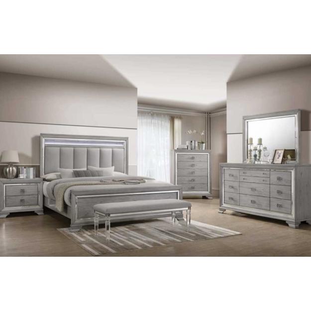  Crown Mark Vail King Upholstered Panel Bed B7200-K-HB/B7200-K-FB/B7200-KQ-RAIL IMAGE 2