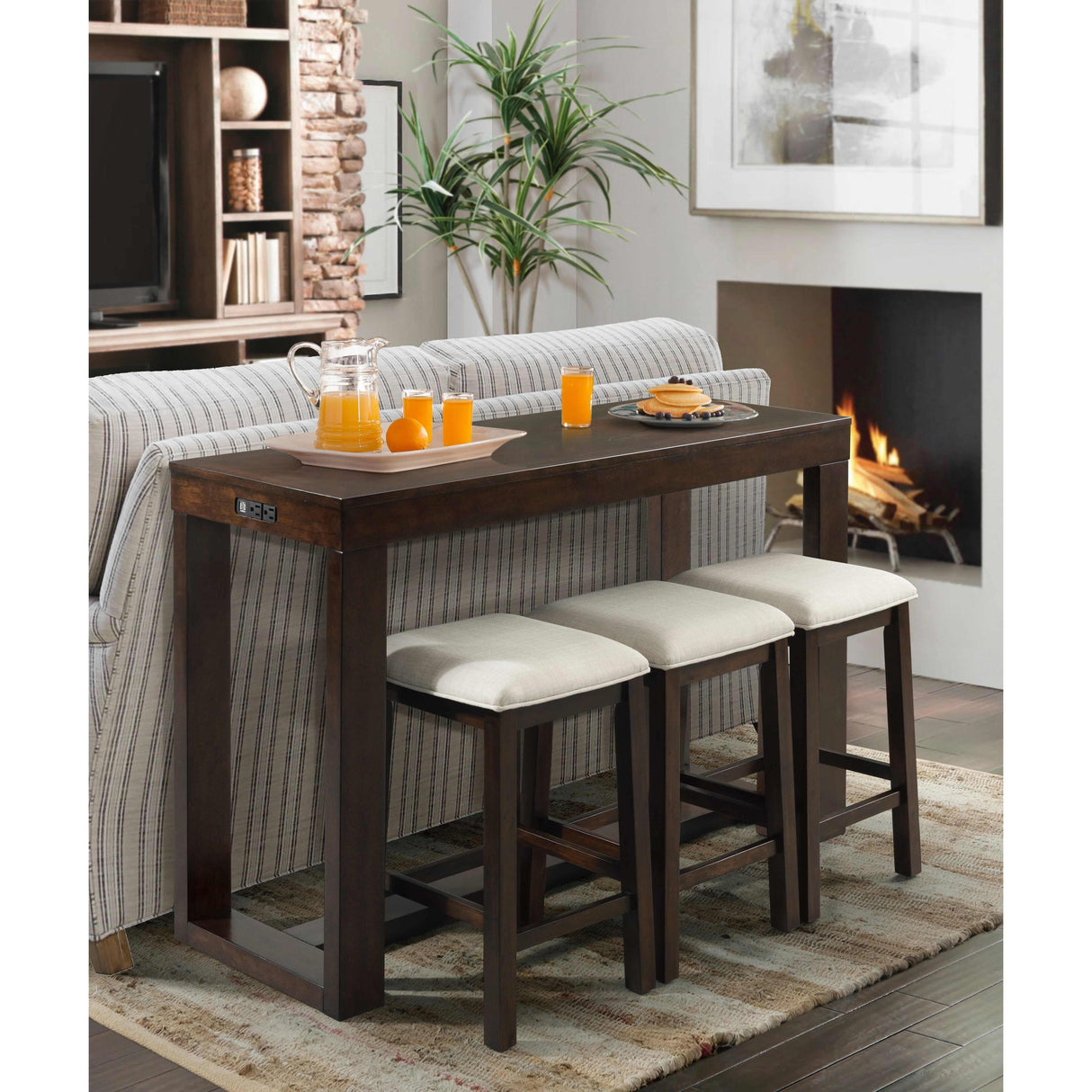  Elements International Hardy 4 pc Pub Height Dinette THY100BTSP IMAGE 5