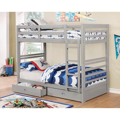  Furniture of America California CM-BK588T-GY Twin/Twin Bunk Bed IMAGE 1