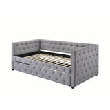  Coaster Furniture Mockern 302161 Upholstered Twin Daybed with Trundle - Grey IMAGE 1